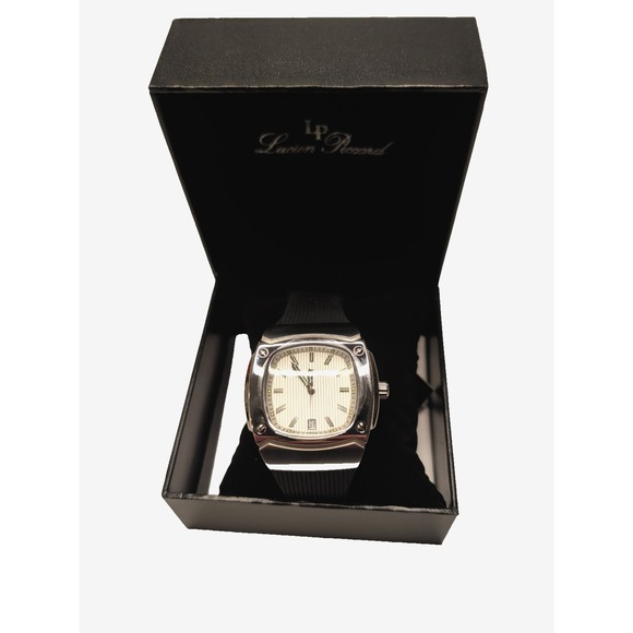Lucien Piccard LP-440-02S Cushion Case Silver Dial Date Rubber Strap‎ Box main image 4